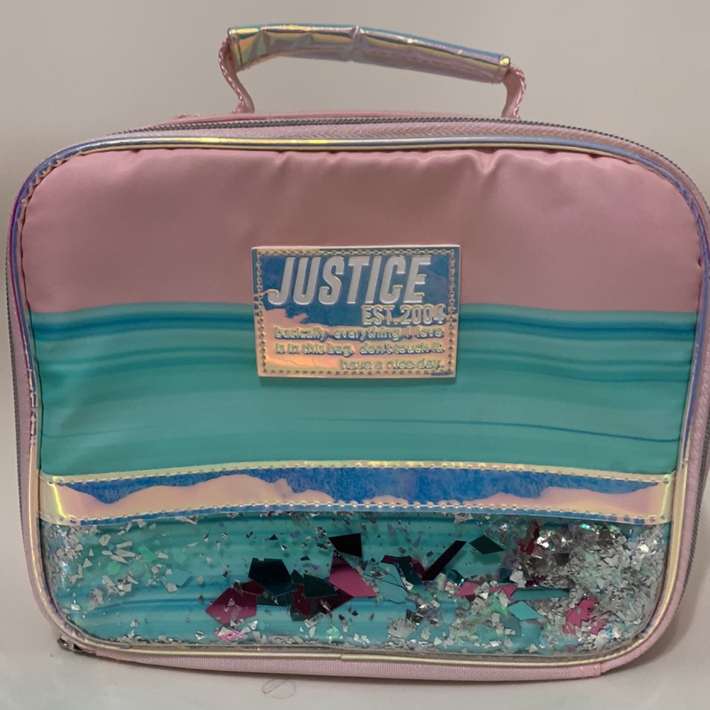 Justice Backpack & Lunchbox Lunch Bag Pink Aqua Girl - Picture 14 of 17